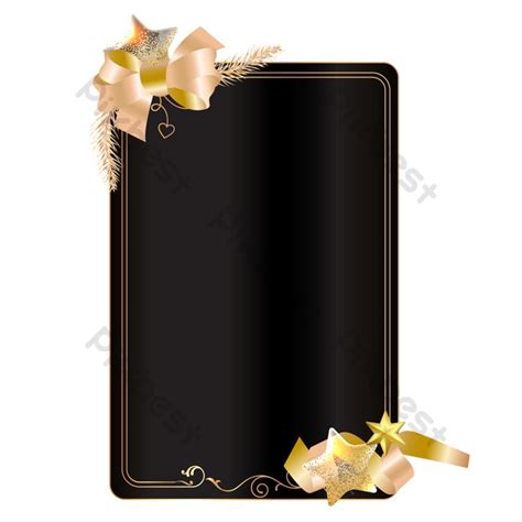 Christmas Black Gold Border Decoration PNG Images | AI Free Download ...