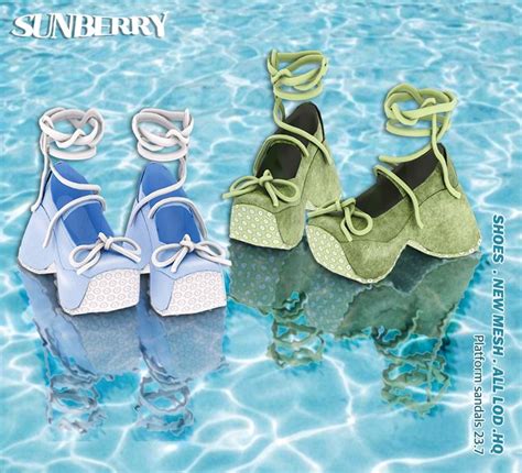 Sunberry Platform Sandals 237 Sunberry In 2024 Sims 4 Anime Sims