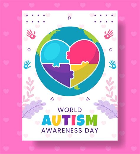 Cartaz Vertical Do Dia Da Conscientiza O Do Autismo Plano Desenho