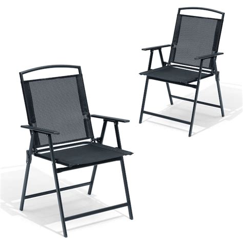 crestlive products  pc patio folding chairs set   black metal frame