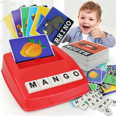 Kids English Word Learning Machine Puzzle Toy Letters Card Spelling