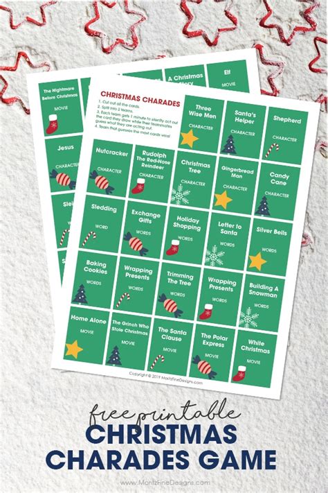 Christmas Charades Game | Free, Fun printable Game