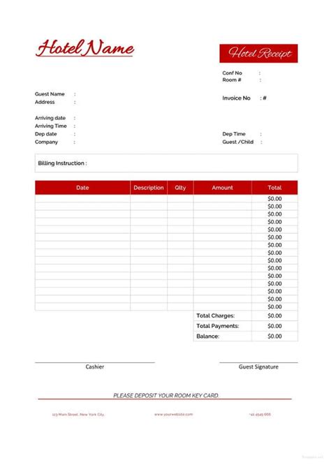 19 Hotel Receipt Templates Doc Pdf Psd