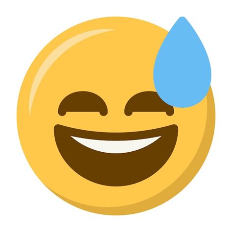 El Icono Del Emoji De La Cara Sonriente Y Sudorosa Vector Premium