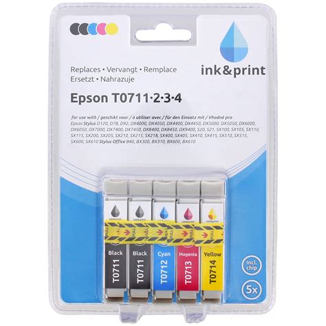 Cartouches Dencre Ink And Print Epson T0711 2 3 4