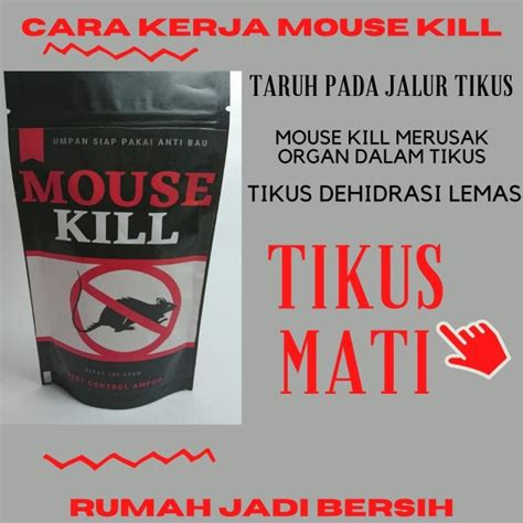 MOUSE KILL Racun Tikus Paling Ampuh 100gr Insektisida Obat Pembasmi