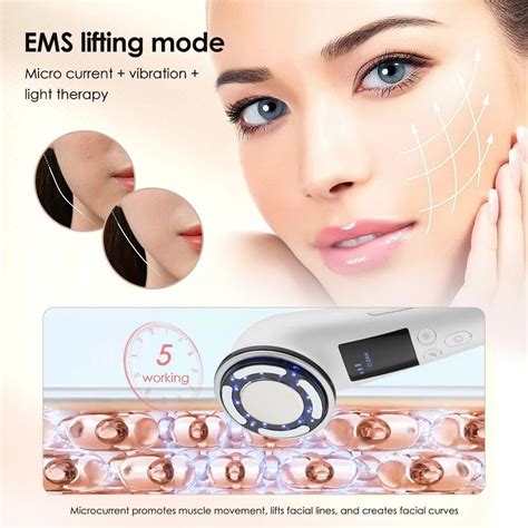 Anti Wrinkle Face Neck Massager Beauty Device EMS Vibration LED Tighten