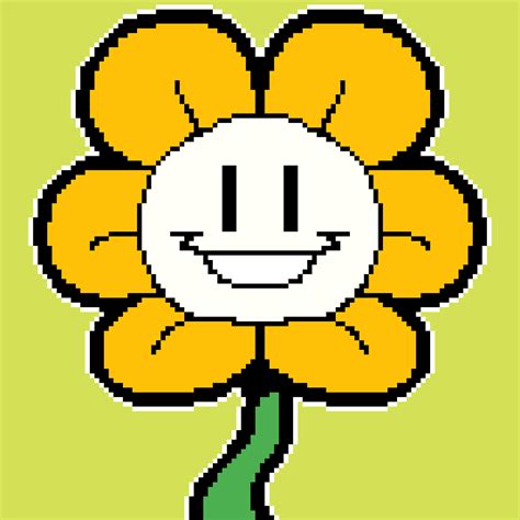 A Flowey Pixel Art I Made Rundertale