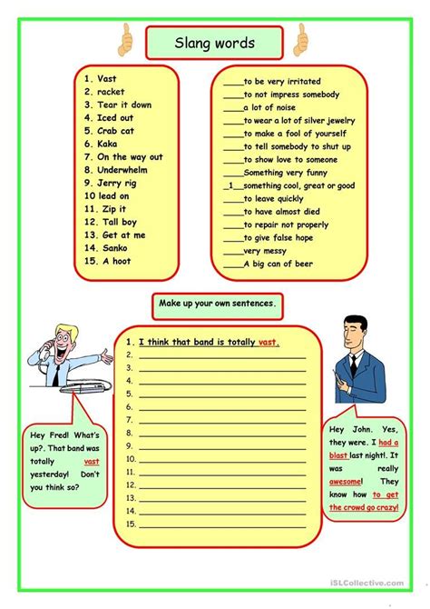 Slang English ESL Worksheets For Distance Learning And Physical