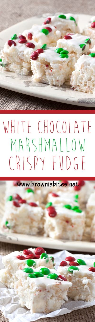 White Chocolate Marshmallow Crispy Fudge - Brownie Bites Blog