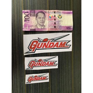 Gundam Logo Anime Laminated Vinyl Sticker Waterproof Shopee