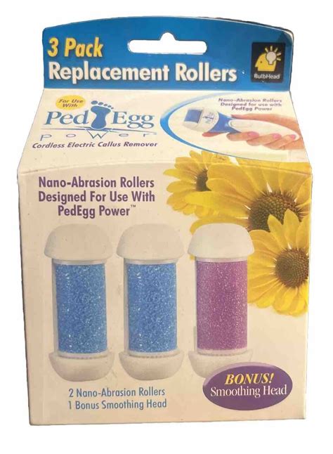 PedEgg Power 3 Pack Replacement Rollers Ped Egg Callus Remover New Lot ...