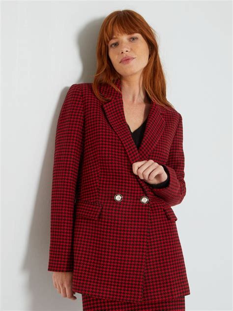 Veste De Tailleur Rouge Noir Kiabi