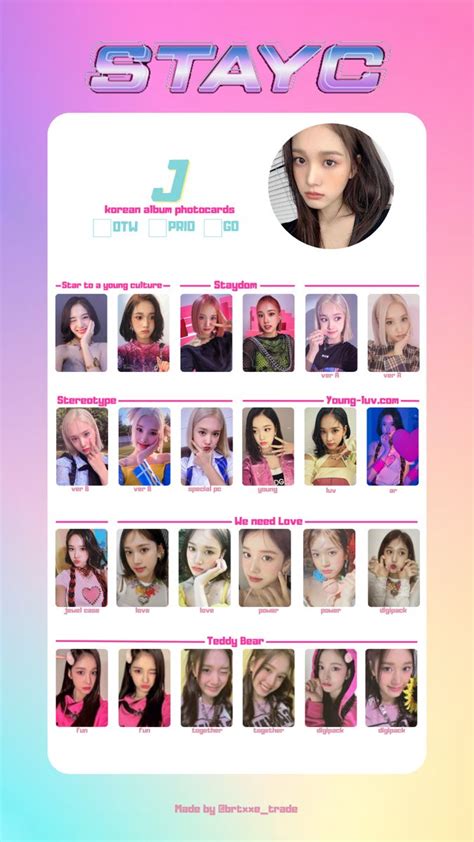 Stayc J Korean Album Photocards Template