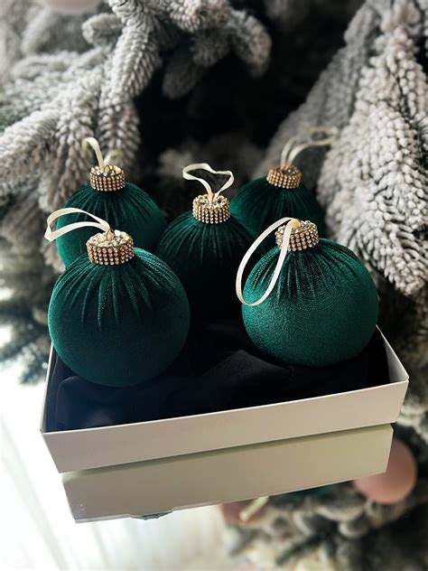 CHRISTMAS GREEN DECORATIONS 5pcs Set Emerald Christmas - Etsy