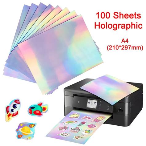 Printable Holographic Sticker Paper A4 Vinyl Sticker Paper For Inkjet