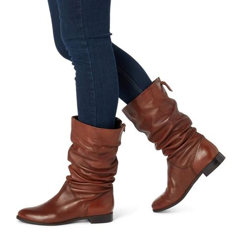 Rosalindd Pull On Ruched Calf Boot Tan Dune London Boots Calf