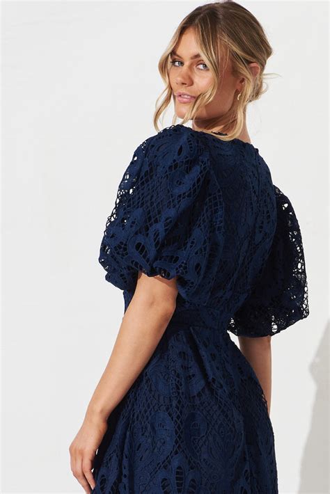 Pre Order Tillie Lace Maxi Dress In Navy St Frock