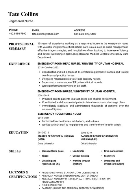 Nursing Resume Examples Optimized For 2023 Writing Tips