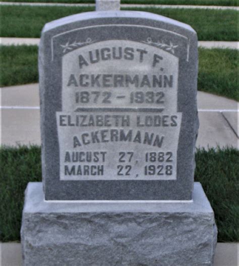 August Frederick Ackermann 1872 1932 Memorial Find A Grave