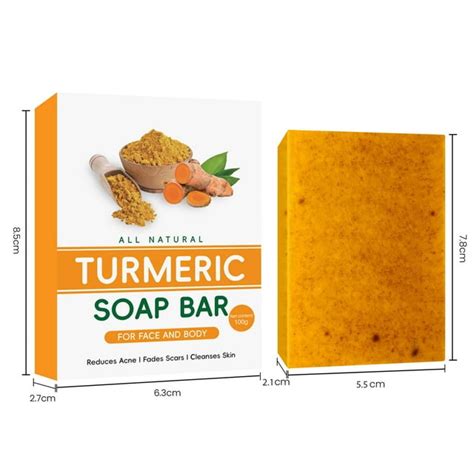 Komiseup Natural Turmeric Soap Bar For Face Body Turmeric Skin