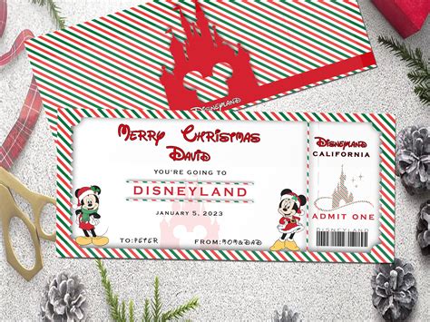 Printable Christmas Disneyland Ticket Christmas Gift Template, Santa ...