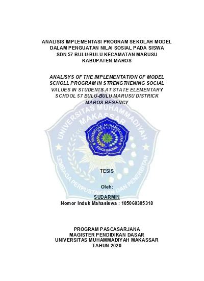 ANALISIS IMPLEMENTASI PROGRAM SEKOLAH MODEL DALAM PENGUATAN NILAI