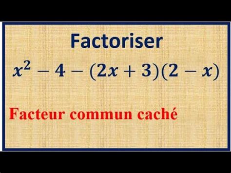 Factorisation Facteur Commun Cach X X X Youtube