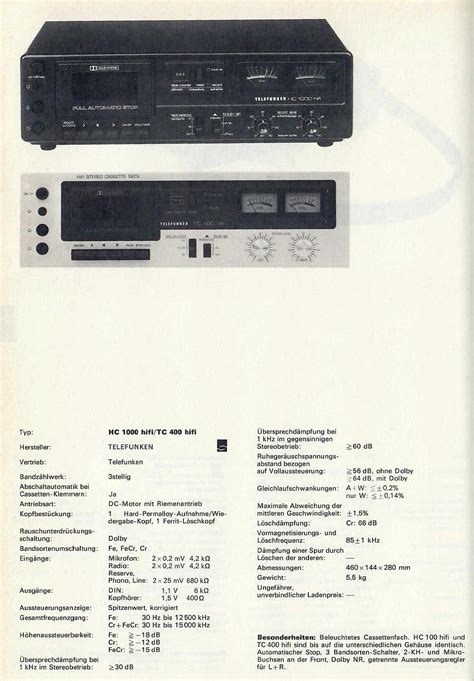 Telefunken HC 1000 | Hifi-Wiki