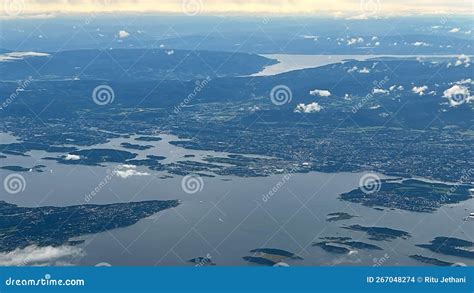 Aerial View of Europe from an Airplane Stock Photo - Image of panorama, beach: 267048274