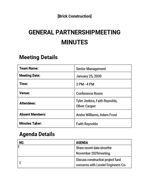 Annual General Meeting Minutes Template in Pages, Word, PDF, Google ...