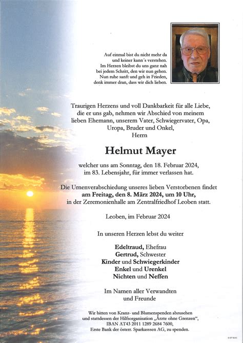 Helmut Mayer Bestattung Leoben