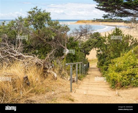 Steps leading to the Front Beach - Torquay, Victoria, Australia Stock ...