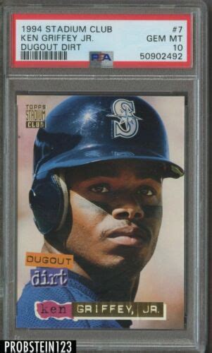 1994 Stadium Club Dugout Dirt 7 Ken Griffey Jr PSA 10 EBay