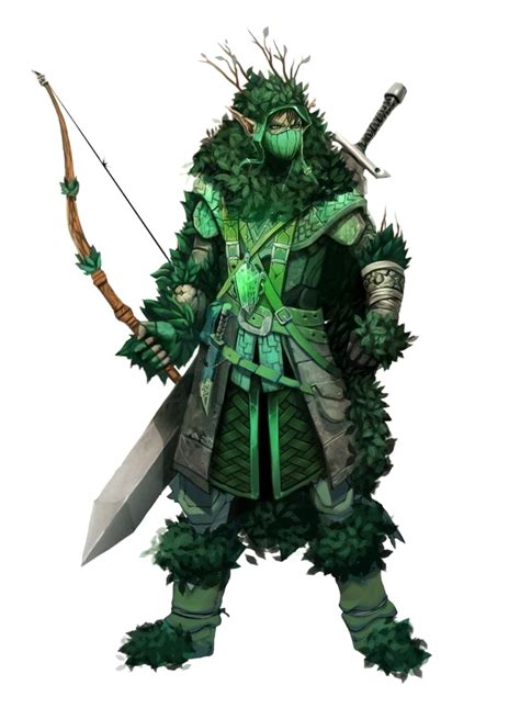 Male Elf Forest Camouflage Ranger Pathfinder Pfrpg Dnd Dandd 35 5th Ed