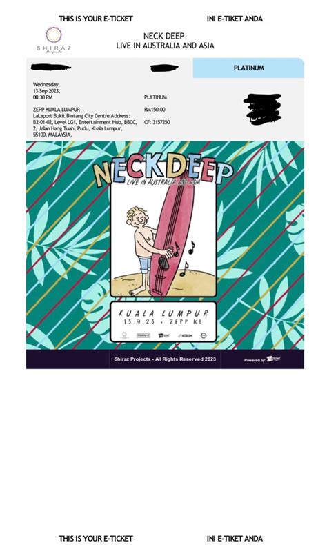 Neck Deep Zepp KL Sept 13 Tickets Tickets Vouchers Event Tickets On