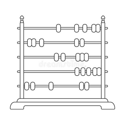 Abacus Vector Outline Icon Vector Illustration Tool For Counting On White Background Stock