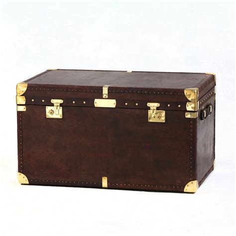 Brown Leather Storage Trunk Large Chests Trunks Buy Now