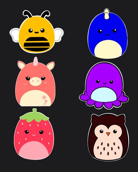 Squishmallow Cute Custom Squad Bundle Collection Layered Svg Files Dxf