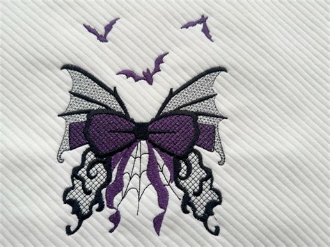 halloween bow  flying bats spider web cobweb spooky butterfly wings