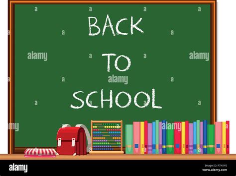 Chalkboard Back to School illustration Stock Vector Image & Art - Alamy