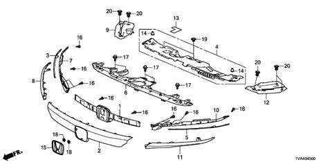 Tva F Genuine Honda Molding Fr Grille