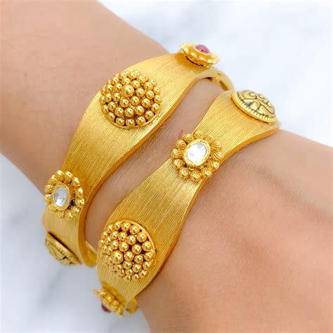 Classic Floral Oxidized Bangles Andaaz Jewelers