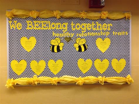 February Bulletin Board Healthy Relationship Traits Bees Bee Bulletin