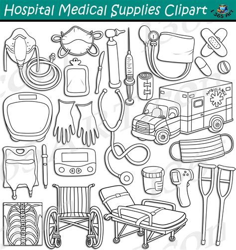 Hospital Medical Supplies Clipart Set Download - Clipart 4 School