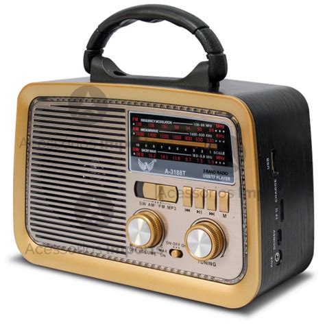 Radio Portátil Retro Bluetooth Am Fm Sd Usb A 3188t No Shoptime