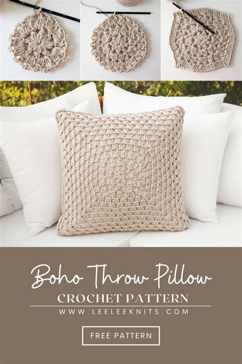 Boho Throw Pillow Crochet Pattern Leelee Knits In Crochet