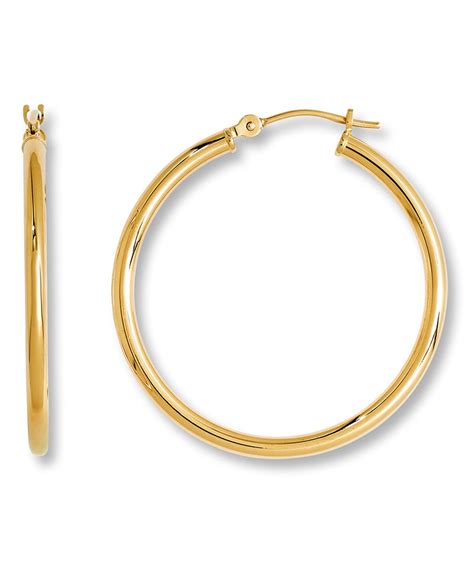 14k Gold Hoops Earrings