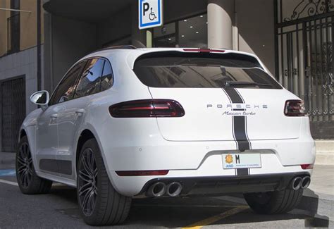 Porsche Macan Turbo Stripe On White All Pyrenees · France Spain