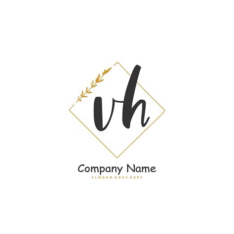 Vh Initial Handwriting And Signature Logo Design With Circle Beautiful